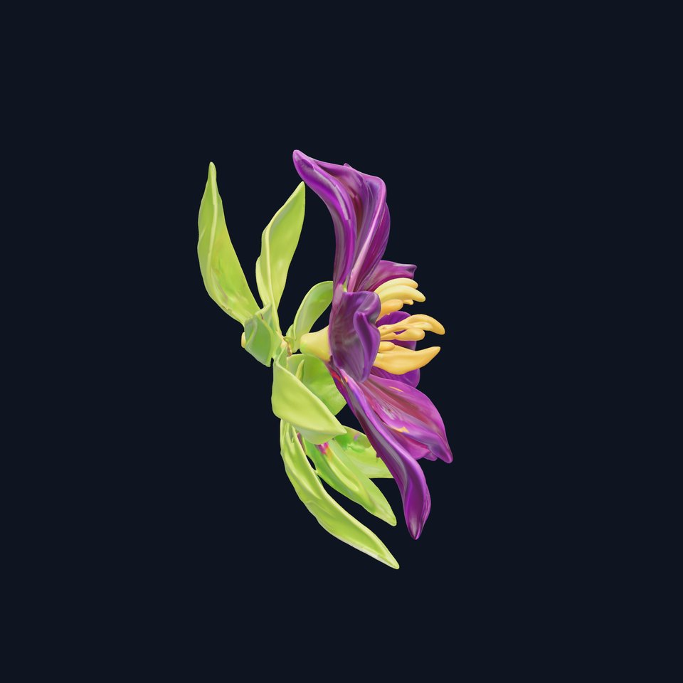 Vibrant Purple Flower D Model Pack